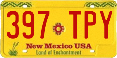 NM license plate 397TPY