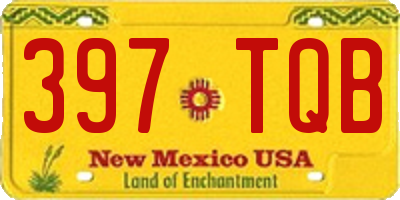 NM license plate 397TQB