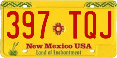 NM license plate 397TQJ