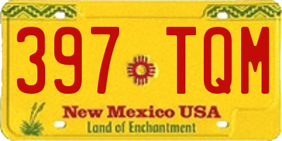 NM license plate 397TQM