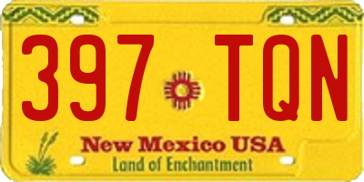 NM license plate 397TQN