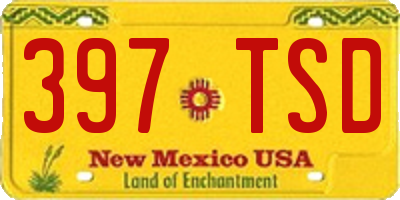 NM license plate 397TSD