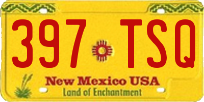 NM license plate 397TSQ