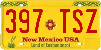 NM license plate 397TSZ