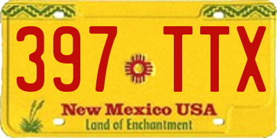 NM license plate 397TTX