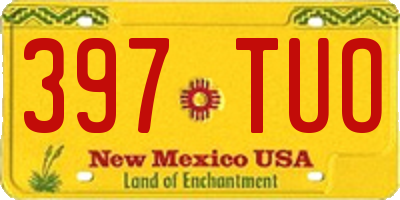 NM license plate 397TUO