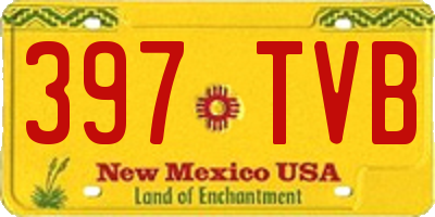 NM license plate 397TVB