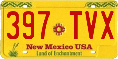 NM license plate 397TVX