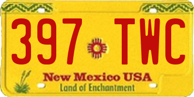 NM license plate 397TWC