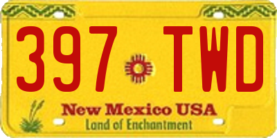 NM license plate 397TWD