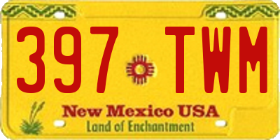 NM license plate 397TWM