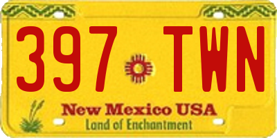 NM license plate 397TWN
