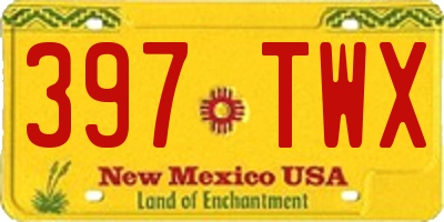 NM license plate 397TWX