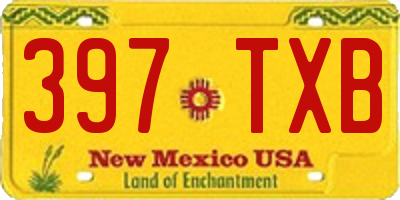 NM license plate 397TXB