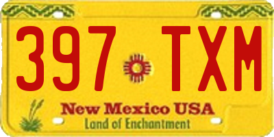 NM license plate 397TXM