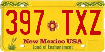 NM license plate 397TXZ