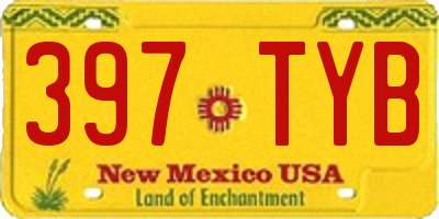 NM license plate 397TYB