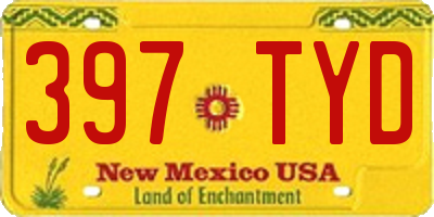 NM license plate 397TYD