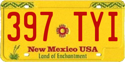 NM license plate 397TYI