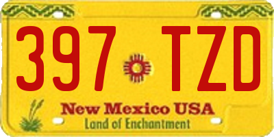 NM license plate 397TZD
