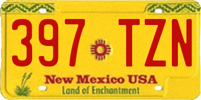 NM license plate 397TZN