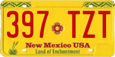 NM license plate 397TZT