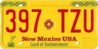 NM license plate 397TZU