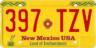 NM license plate 397TZV