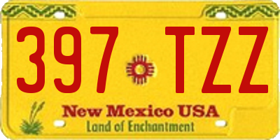 NM license plate 397TZZ