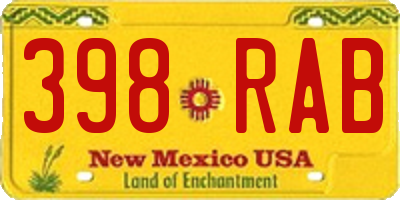 NM license plate 398RAB