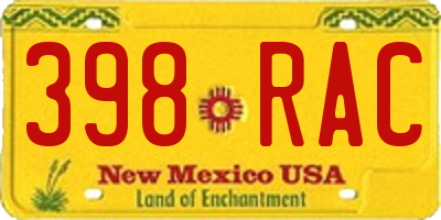 NM license plate 398RAC