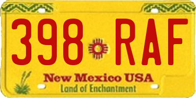 NM license plate 398RAF