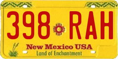 NM license plate 398RAH