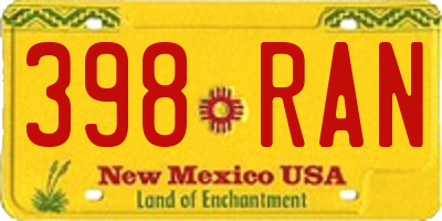 NM license plate 398RAN