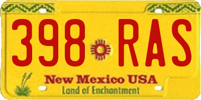 NM license plate 398RAS