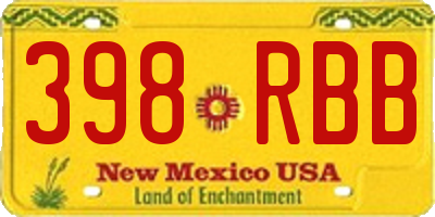 NM license plate 398RBB