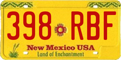NM license plate 398RBF
