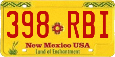 NM license plate 398RBI