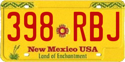 NM license plate 398RBJ