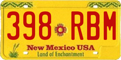 NM license plate 398RBM