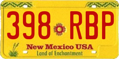 NM license plate 398RBP