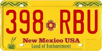 NM license plate 398RBU