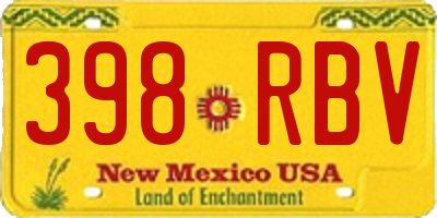NM license plate 398RBV