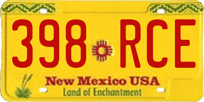 NM license plate 398RCE