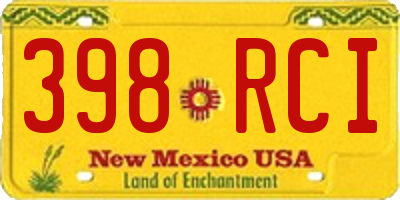 NM license plate 398RCI