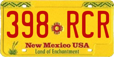 NM license plate 398RCR
