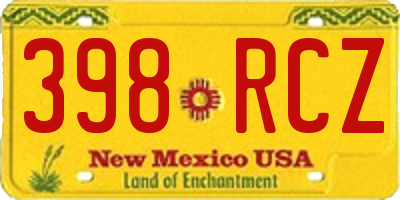 NM license plate 398RCZ