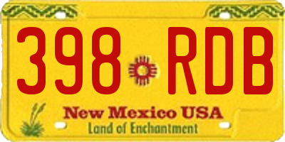 NM license plate 398RDB