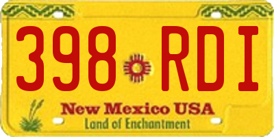 NM license plate 398RDI