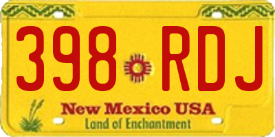 NM license plate 398RDJ